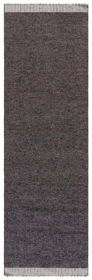 Safavieh Vermont Modern Runner Rug: Hand Woven Elegance In Soft Wool & Cotton For Stylish Home Decor Dark Grey ,Ivory 80% Wool,20% Cotton Vrm809h-28