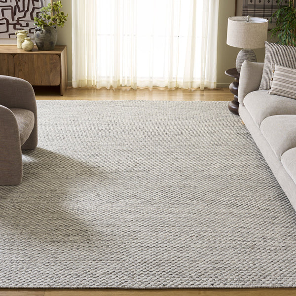 Safavieh Vermont Handwoven Ivory Grey Flatweave Rug 8X10 Wool-Cotton Low-Profile Scandinavian Texture 9'-0" x 12'-0" VRM812A-9
