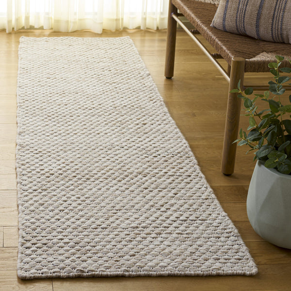 Safavieh Vermont Natural Wool-Cotton Runner Rug, Flatweave Scandinavian Beige Ivory, Low-Profile Hallway Elegance 2'-3" x 8'-0" VRM812B-28