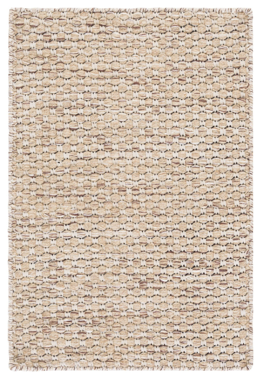 Safavieh Vermont Flatweave Wool-Cotton Rug In Sand And Ivory — Low-Profile, Scandinavian Minimal Texture For Modern Rooms 5'-0" x 8'-0" VRM812E-5