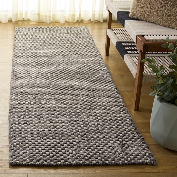 Safavieh Vermont Wool-Cotton Flatweave Runner In Grey & Ivory — Low-Profile Scandinavian Design, Durable Elegance 2'-3" x 8'-0" VRM812F-28