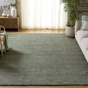 Safavieh Vermont Flatweave Green And Ivory Rug — Wool-Cotton Blend, Low-Profile Durable Design For Modern Homes 4'-0" x 6'-0" VRM812Y-4