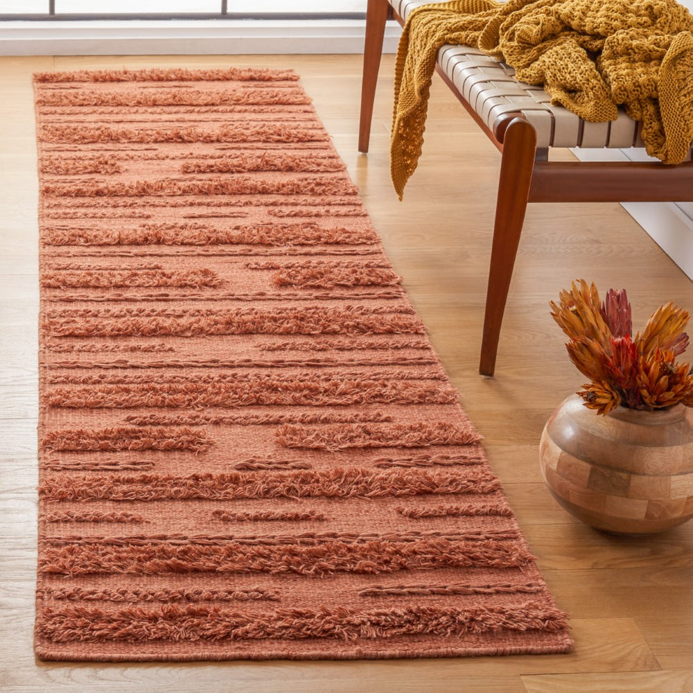 Safavieh Vermont Area Rug - Hand Woven Elegance In Warm Hues, Soft Wool-cotton Blend For Cozy Interiors Rust ,Orange 85% Wool And 15% Cotton Vrm901p-6