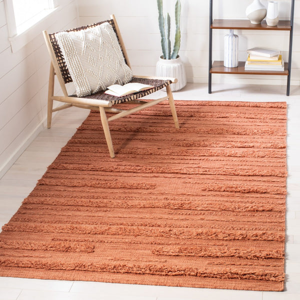 Safavieh Vermont Area Rug - Hand Woven Elegance In Warm Hues, Soft Wool-cotton Blend For Cozy Interiors Rust ,Orange 85% Wool And 15% Cotton Vrm901p-6