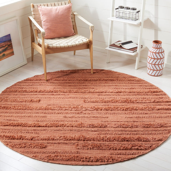 Safavieh Vermont Area Rug - Hand Woven Elegance In Warm Hues, Soft Wool-cotton Blend For Cozy Interiors Rust ,Orange 85% Wool And 15% Cotton Vrm901p-6