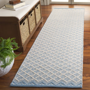 Safavieh Vermont Ivory Runner Area Rug – Luxurious Hand-woven Design For Elegant Home Décor Transformation Light Blue ,Ivory 85% Wool,15% Cotton Vrm908l-5