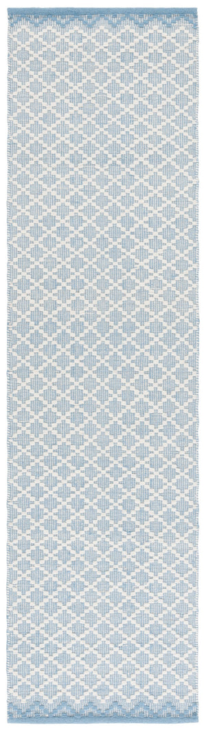 Safavieh Vermont Ivory Runner Area Rug – Luxurious Hand-woven Design For Elegant Home Décor Transformation Light Blue ,Ivory 85% Wool,15% Cotton Vrm908l-5
