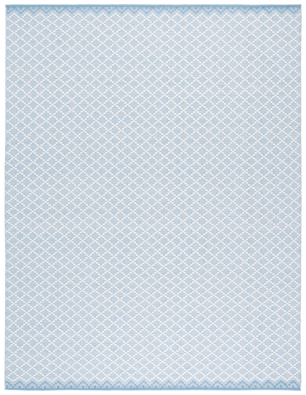 Safavieh Vermont Large Rectangle Handwoven Wool-cotton Rug In Light Blue/Ivory - Elegant 8' X 10' Design Light Blue ,Ivory 85% Wool,15% Cotton Vrm908l-8