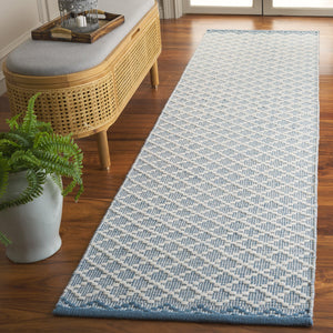 Safavieh Vermont Ivory Runner Area Rug – Luxurious Hand-woven Design For Elegant Home Décor Transformation Blue ,Ivory 85% Wool,15% Cotton Vrm908m-6r