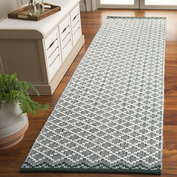 Safavieh Vermont Ivory Runner Area Rug – Luxurious Hand-woven Design For Elegant Home Décor Transformation Green ,Ivory 85% Wool,15% Cotton Vrm908y-3