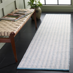 Safavieh Vermont Hand Woven Runner Rug - Timeless Elegance For Hallways, Crafted In India With Premium Materials Turquoise ,Ivory 60% Cotton 40% Wool Vrm909k-28