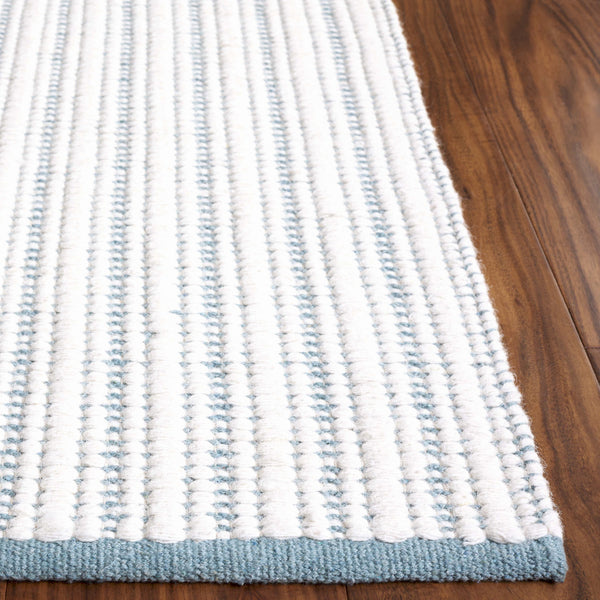 Safavieh Vermont Hand Woven Runner Rug - Timeless Elegance For Hallways, Crafted In India With Premium Materials Turquoise ,Ivory 60% Cotton 40% Wool Vrm909k-5