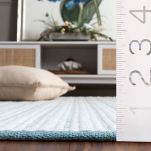 Safavieh Vermont Hand Woven Runner Rug - Timeless Elegance For Hallways, Crafted In India With Premium Materials Turquoise ,Ivory 60% Cotton 40% Wool Vrm909k-5