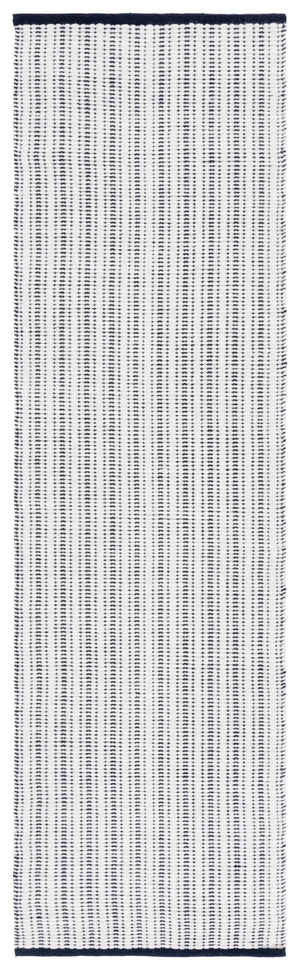 Safavieh Vermont Hand Woven Runner Rug - Timeless Elegance For Hallways, Crafted In India With Premium Materials Navy ,Ivory 60% Cotton 40% Wool Vrm909n-28