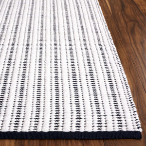 Safavieh Vermont Hand Woven Runner Rug - Timeless Elegance For Hallways, Crafted In India With Premium Materials Navy ,Ivory 60% Cotton 40% Wool Vrm909n-5