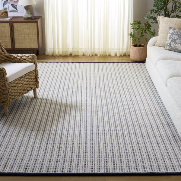 Safavieh Vermont Hand Woven Runner Rug - Timeless Elegance For Hallways, Crafted In India With Premium Materials Navy ,Ivory 60% Cotton 40% Wool Vrm909n-8