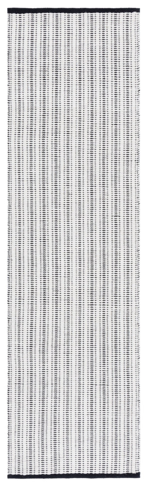 Safavieh Vermont Hand Woven Runner Rug - Timeless Elegance For Hallways, Crafted In India With Premium Materials Black ,Ivory 60% Cotton 40% Wool Vrm909z-28