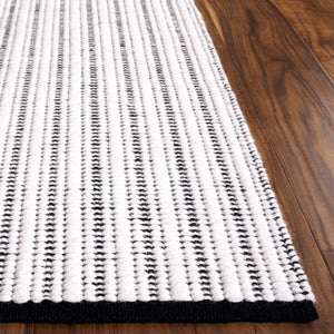 Safavieh Vermont Hand Woven Runner Rug - Timeless Elegance For Hallways, Crafted In India With Premium Materials Black ,Ivory 60% Cotton 40% Wool Vrm909z-5