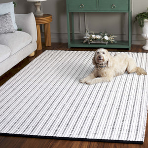 Safavieh Vermont Hand Woven Runner Rug - Timeless Elegance For Hallways, Crafted In India With Premium Materials Black ,Ivory 60% Cotton 40% Wool Vrm909z-5