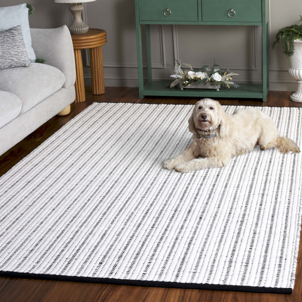 Safavieh Vermont Hand Woven Runner Rug - Timeless Elegance For Hallways, Crafted In India With Premium Materials Black ,Ivory 60% Cotton 40% Wool Vrm909z-5