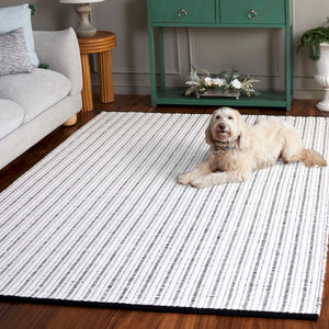 Safavieh Vermont Hand-woven Area Rug - Elegant Artisanal Design For Living Room, Bedroom, Or Dining Area Black ,Ivory 60% Cotton 40% Wool Vrm909z-4