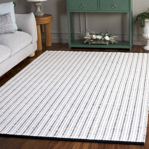 Safavieh Vermont Hand Woven Runner Rug - Timeless Elegance For Hallways, Crafted In India With Premium Materials Black ,Ivory 60% Cotton 40% Wool Vrm909z-5