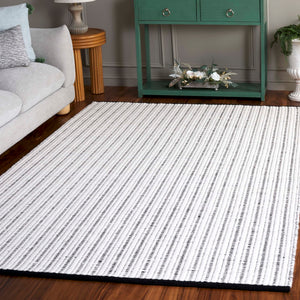 Safavieh Vermont Hand-woven Area Rug - Elegant Artisanal Design For Living Room, Bedroom, Or Dining Area Black ,Ivory 60% Cotton 40% Wool Vrm909z-4