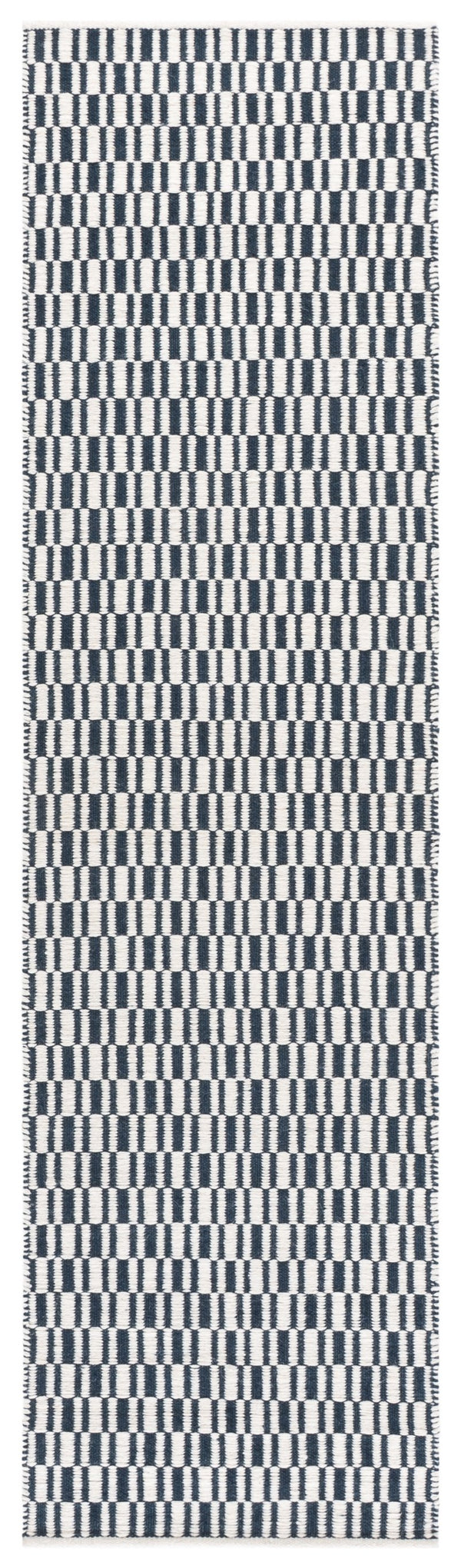 Safavieh Vermont Handwoven Wool-Cotton Navy And Ivory Area Rug — Scandinavian-Inspired Low-Profile Elegance 8'-0" x 10'-0" VRM910N-8