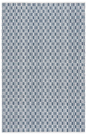 Safavieh Vermont Handwoven Navy Ivory Rug — Wool-Cotton Low-Pile Scandinavian Minimalist Design For Living Rooms 4'-0" x 6'-0" VRM910N-4