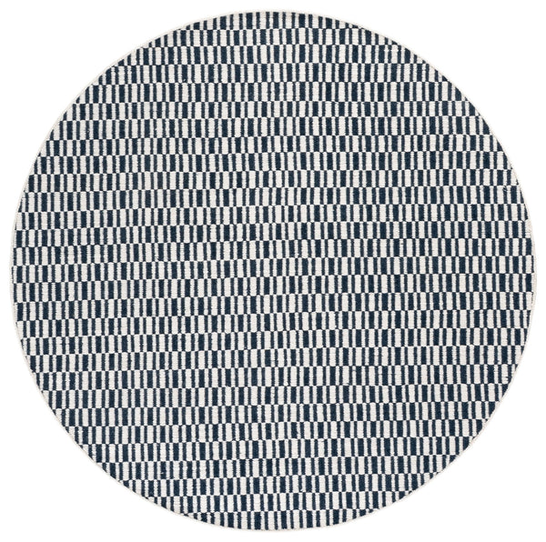 Safavieh Vermont Handwoven Wool-Cotton Navy And Ivory Area Rug — Scandinavian-Inspired Low-Profile Elegance 8'-0" x 10'-0" VRM910N-8
