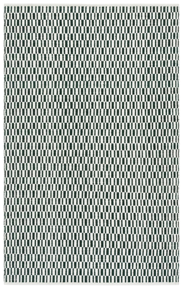 Safavieh Vermont Hand-Woven Dark Green And Ivory Area Rug, 85% Wool 15% Cotton, Low-Pile Modern Classic Elegance 5'-0" x 8'-0" VRM910Y-5
