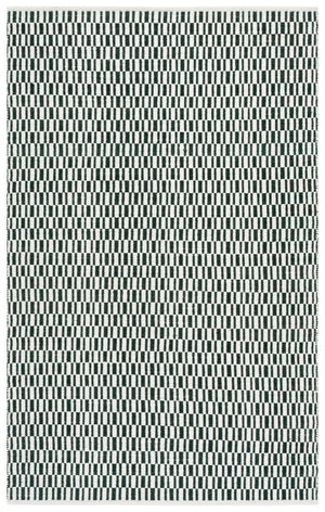 Safavieh Vermont Handwoven Dark Green And Ivory Wool-Cotton Rug — Scandinavian Minimalism, Plush Low-Profile Comfort 6'-0" x 6'-0" VRM910Y-6SQ