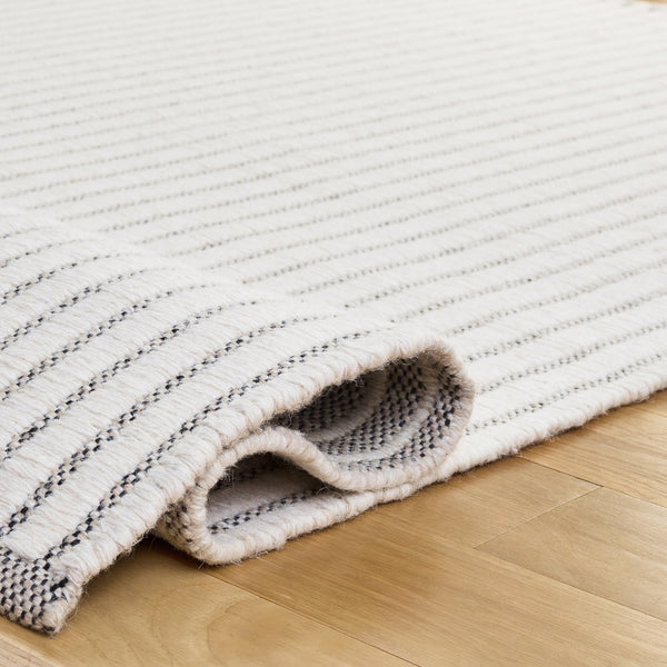 Safavieh Vermont Hand-Woven Beige Ivory Runner Rug — Wool-Cotton Low Pile, Scandinavian Stripes, Durable Elegance 2'-3" x 9'-0" VRM911B-29