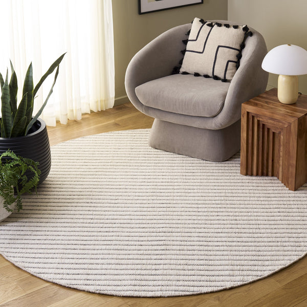 Safavieh Vermont Hand-Woven Beige Ivory Runner Rug — Wool-Cotton Low Pile, Scandinavian Stripes, Durable Elegance 2'-3" x 9'-0" VRM911B-29