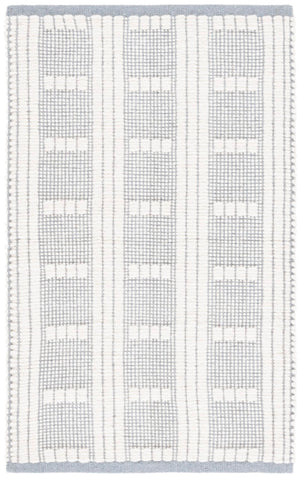 Safavieh Vermont Handcrafted Rectangular Area Rug - Modern Design, Cozy Comfort, Durable & Chic Home Accent Light Blue ,Ivory 60% Wool,40% Cotton Vrm951l-9