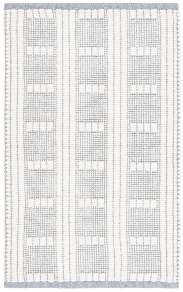 Safavieh Vermont Handcrafted Rectangular Area Rug - Modern Design, Cozy Comfort, Durable & Chic Home Accent Light Blue ,Ivory 60% Wool,40% Cotton Vrm951l-9