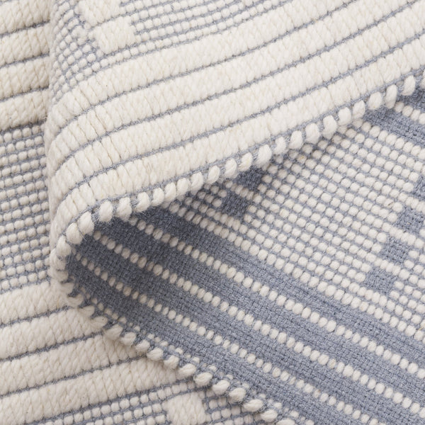 Safavieh Vermont Chic Area Rug Crafted In India – Modern Flatweave Design For Timeless Elegance And Comfort Light Blue ,Ivory 60% Wool,40% Cotton Vrm951l-5