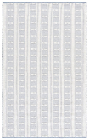 Safavieh Vermont Chic Area Rug Crafted In India – Modern Flatweave Design For Timeless Elegance And Comfort Light Blue ,Ivory 60% Wool,40% Cotton Vrm951l-5