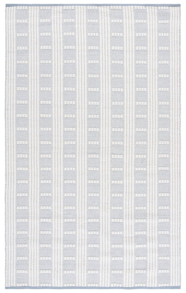 Safavieh Vermont Chic Area Rug Crafted In India – Modern Flatweave Design For Timeless Elegance And Comfort Light Blue ,Ivory 60% Wool,40% Cotton Vrm951l-5