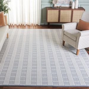 Safavieh Vermont Handcrafted Rectangular Area Rug - Modern Design, Cozy Comfort, Durable & Chic Home Accent Light Blue ,Ivory 60% Wool,40% Cotton Vrm951l-9
