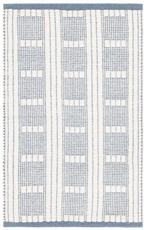 Safavieh Vermont Handcrafted Rectangular Area Rug - Modern Design, Cozy Comfort, Durable & Chic Home Accent Blue ,Ivory 60% Wool,40% Cotton Vrm951m-6