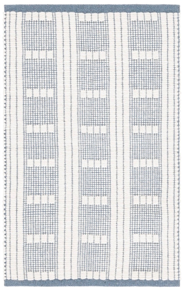 Safavieh Vermont Handcrafted Rectangular Area Rug - Modern Design, Cozy Comfort, Durable & Chic Home Accent Blue ,Ivory 60% Wool,40% Cotton Vrm951m-6