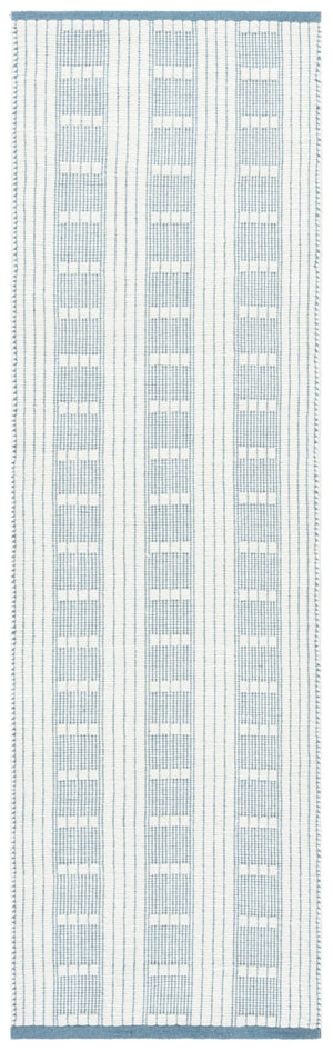 Safavieh Vermont Handcrafted Rectangular Area Rug - Modern Design, Cozy Comfort, Durable & Chic Home Accent Blue ,Ivory 60% Wool,40% Cotton Vrm951m-6