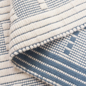 Safavieh Vermont Handcrafted Rectangular Area Rug - Modern Design, Cozy Comfort, Durable & Chic Home Accent Blue ,Ivory 60% Wool,40% Cotton Vrm951m-6