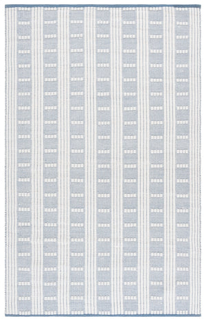 Safavieh Vermont Chic Area Rug Crafted In India – Modern Flatweave Design For Timeless Elegance And Comfort Blue ,Ivory 60% Wool,40% Cotton Vrm951m-5