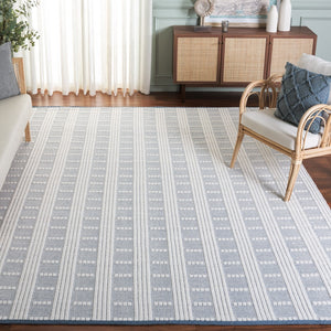 Safavieh Vermont Handcrafted Rectangular Area Rug - Modern Design, Cozy Comfort, Durable & Chic Home Accent Blue ,Ivory 60% Wool,40% Cotton Vrm951m-6