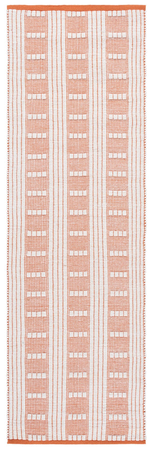 Safavieh Vermont Chic Area Rug Crafted In India – Modern Flatweave Design For Timeless Elegance And Comfort Orange ,Ivory 60% Wool,40% Cotton Vrm951p-28