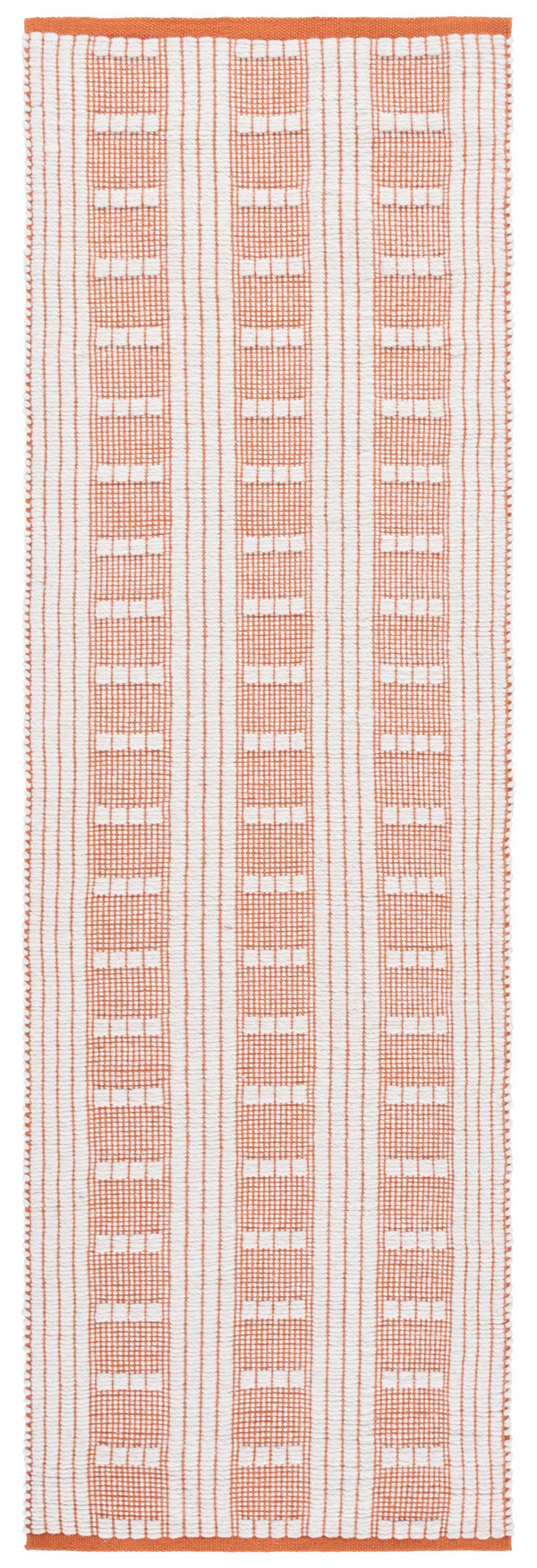 Safavieh Vermont Chic Area Rug Crafted In India – Modern Flatweave Design For Timeless Elegance And Comfort Orange ,Ivory 60% Wool,40% Cotton Vrm951p-28