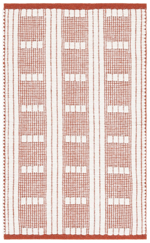 Safavieh Vermont Handcrafted Rectangular Area Rug - Modern Design, Cozy Comfort, Durable & Chic Home Accent Rust ,Ivory 60% Wool,40% Cotton Vrm951q-3