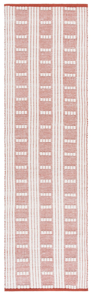 Safavieh Vermont Chic Area Rug Crafted In India – Modern Flatweave Design For Timeless Elegance And Comfort Rust ,Ivory 60% Wool,40% Cotton Vrm951q-28